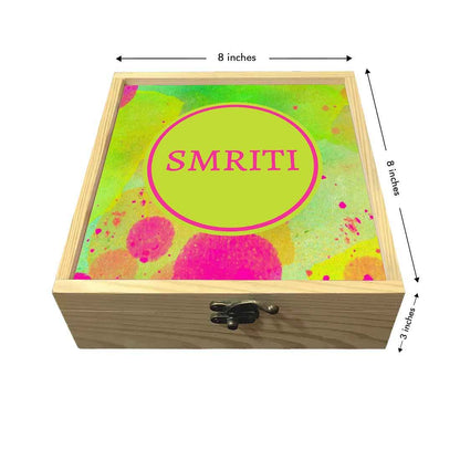 Wooden Jewellery Box for Girls- Green Watercolor Nutcase