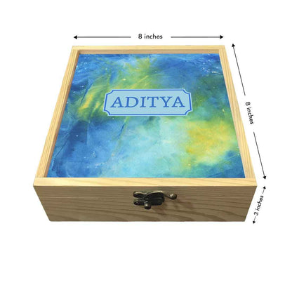 Custom Return Gift Jewellery Box - Arctic Space Dark Blue and Green Watercolor Nutcase