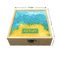 Wooden Traditional Jewellery Box - Arctic Space Yellow and Green Watercolor Nutcase