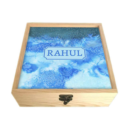 New Customized Jewellery Box - Arctic Space Blue and Green Watercolor Nutcase