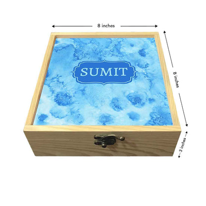 Traditional Jewellery Box Organizer - Arctic Space Blue Watercolor Nutcase