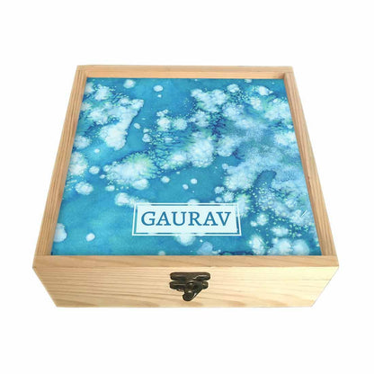 New Jewellery Box with Compartments - Arctic Space Light Blue Watercolor Nutcase