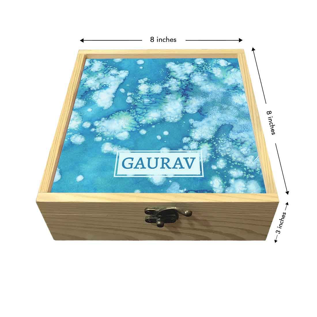 New Jewellery Box with Compartments - Arctic Space Light Blue Watercolor Nutcase