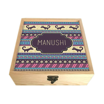 Personalized Wooden Jewellery Box Organizer - Aztec Design Nutcase