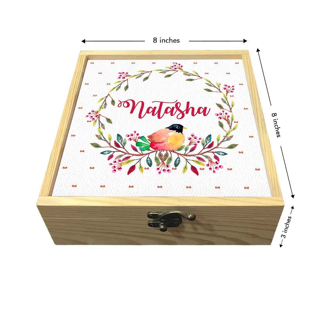 Wooden Jewellery Box for Gift - Floral Pattern Nutcase