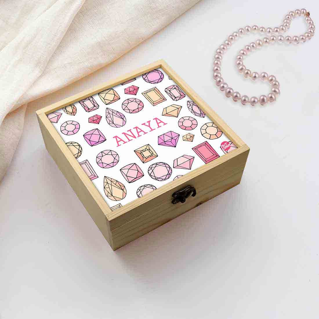 Personalized Jewellery Box to Gift -  Colorful Diamond Nutcase