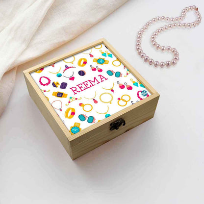 Personalized Girly Jewellery Box -  Golden Ring Necklace Nutcase