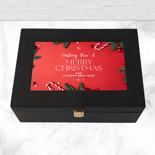 Christmas Gift Box With Chocolates Secret Santa Gifts  - Xmas Red Holly