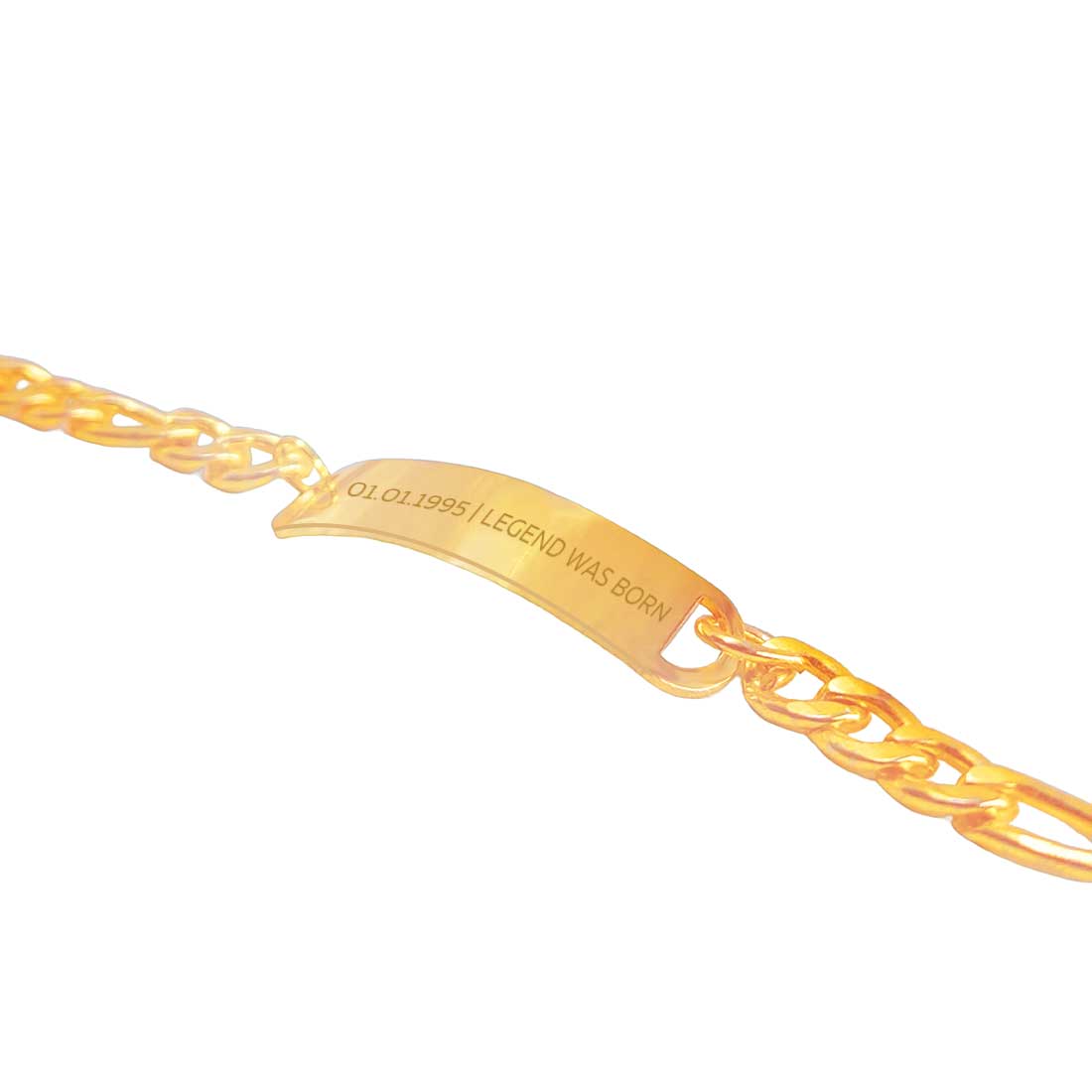 Personalized Bracelet for Men Stylist Custom Jewellery - Black Rhodium/Gold Plated - Add Date