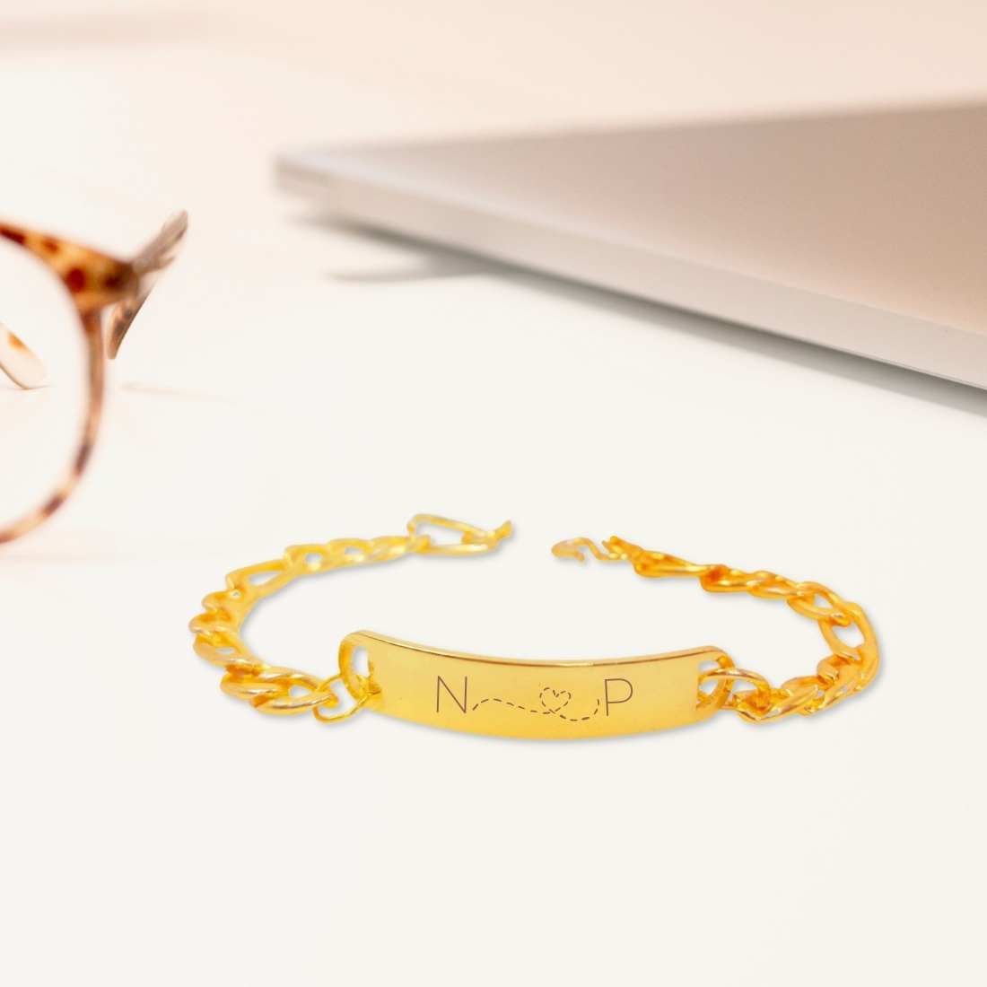 Buy Customized Personalized Single Name Hand Bracelet With Name Or Love Name  With 24k Gold Plating and Laser Engraved Finish For Unisex Adult at  Amazon.in