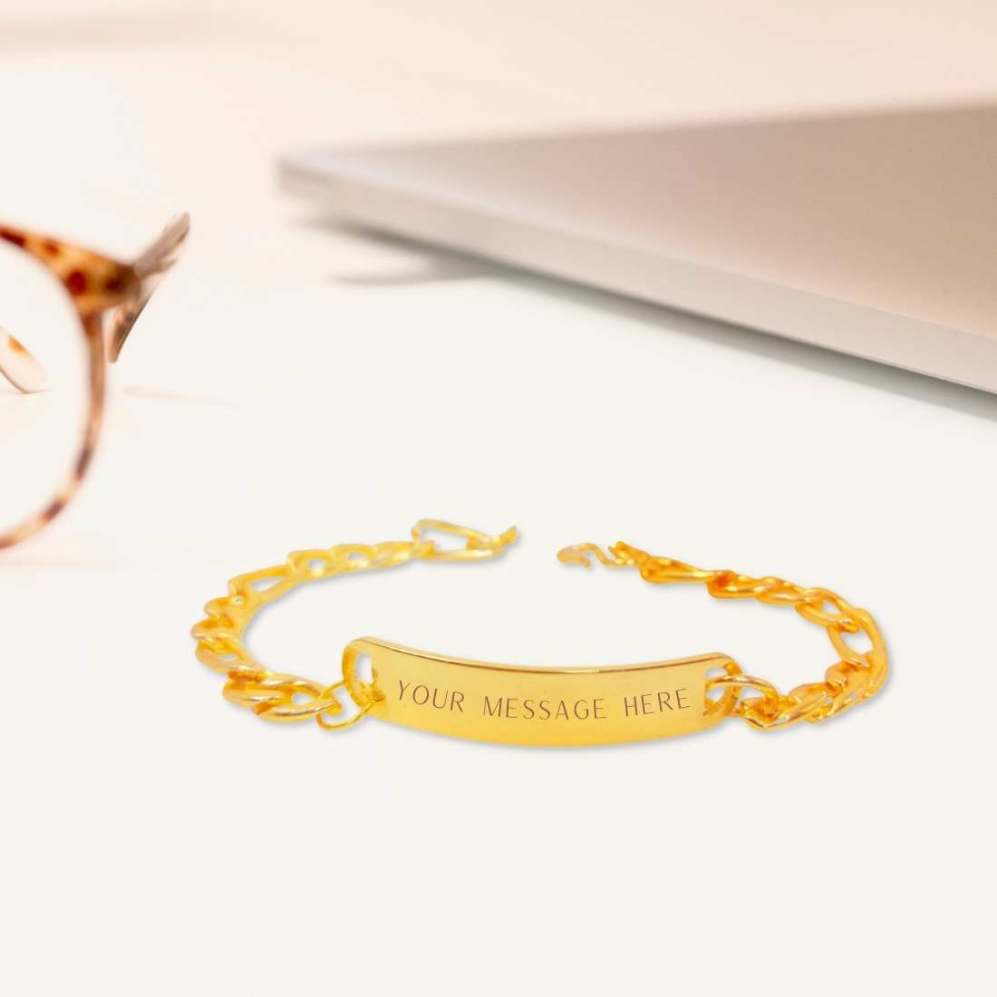 Personalized Charm Bracelet Stylist Custom Jewellery - Black Rhodium/Gold Plated - Add Your Message