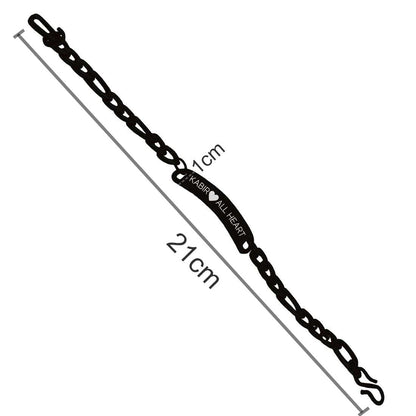 Customized Bracelet for Him Chain Bracelets - Black Rhodium/Gold Plated - Heart