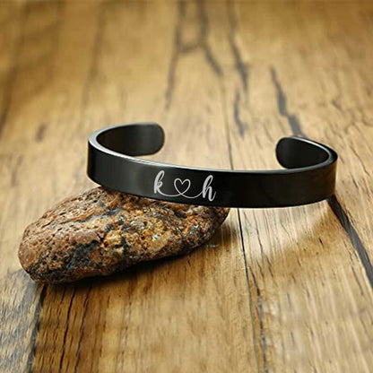 Customized Bracelets for Boyfriend Girlfriend Valentines Day Gift - Rose Gold Plated/Black Rhodium/Gold Plated