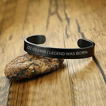 Mens Personalised Bracelet Gifts on Birthdays - Rose Gold Plated/Black Rhodium/Gold Plated - Add Date