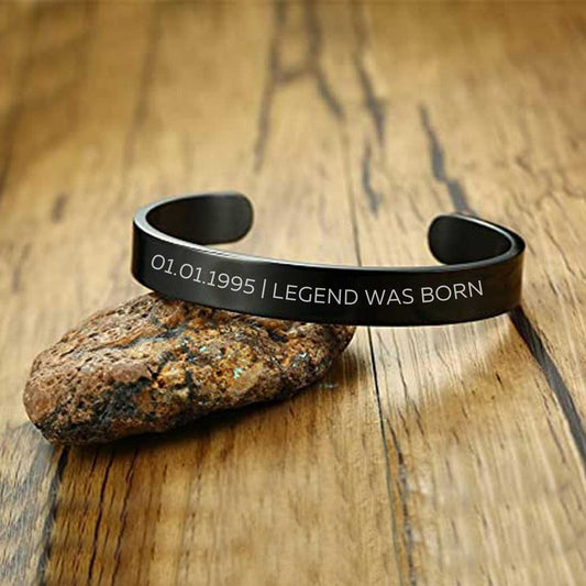 Mens Personalised Bracelet Gifts on Birthdays - Rose Gold Plated/Black Rhodium/Gold Plated - Add Date