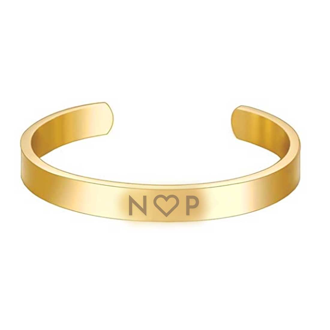 Custom Couples Bracelet Matching Bracelets Valentines Day Gift-Gold & Black-Initials
