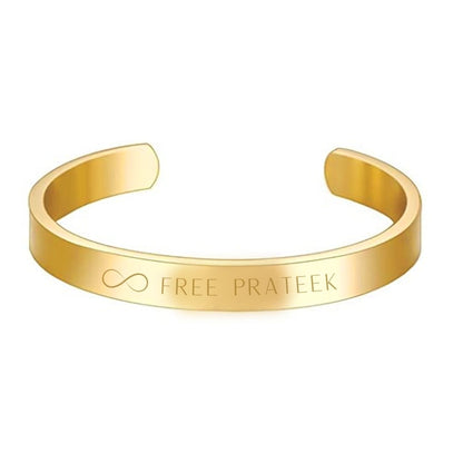 Engraved Personalised Bracelets Kada With Name for Men Women  - Rose Gold Plated/Black Rhodium/Gold Plated - Infinity