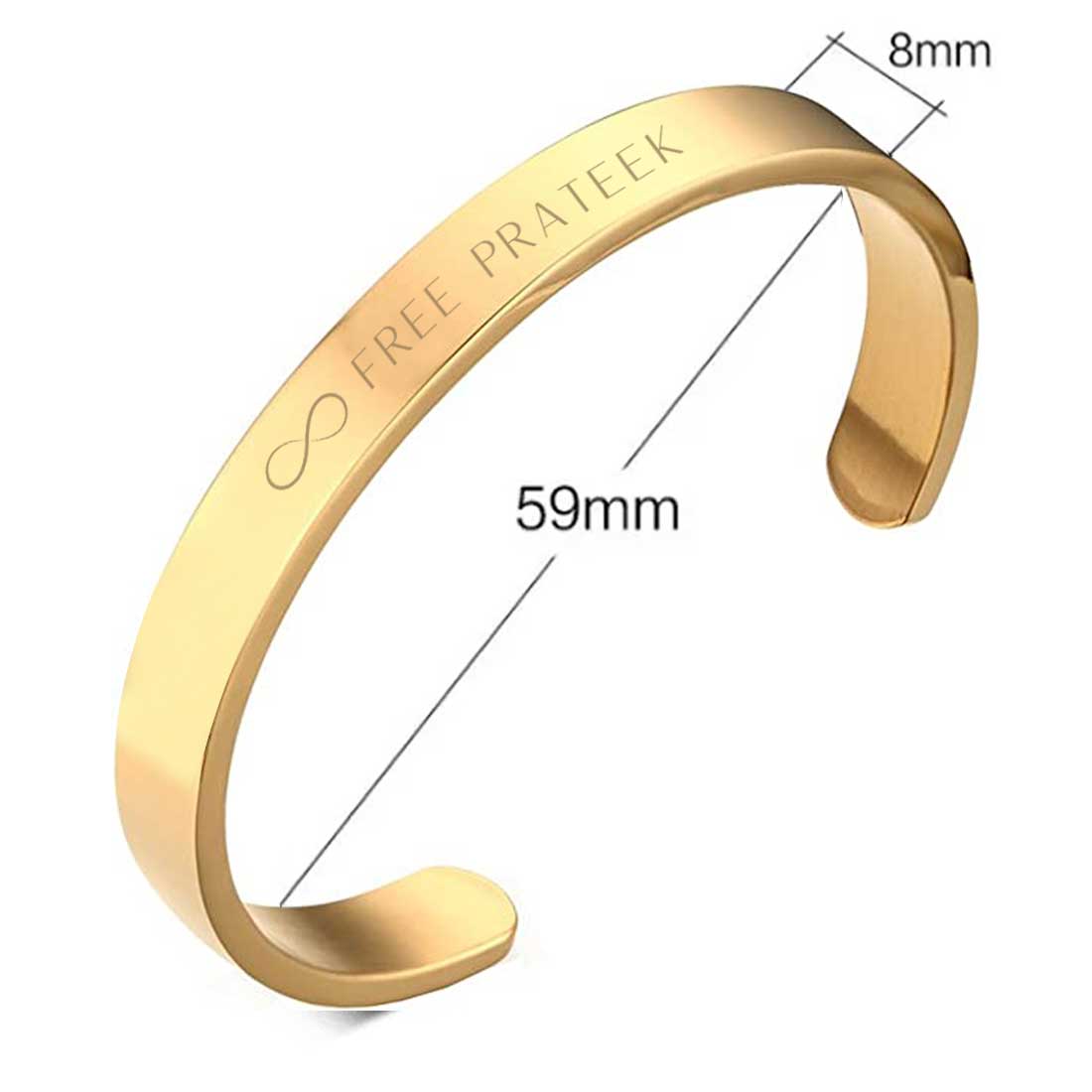 Engraved Personalised Bracelets Kada With Name for Men Women  - Rose Gold Plated/Black Rhodium/Gold Plated - Infinity