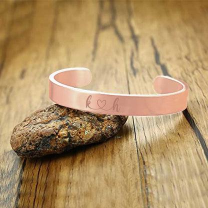 Customized Bracelets for Boyfriend Girlfriend Valentines Day Gift - Rose Gold Plated/Black Rhodium/Gold Plated