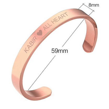 Custom Bracelets for Men Engraved Name Valentines Day Gift - Rose Gold Plated/Black Rhodium/Gold Plated - Heart