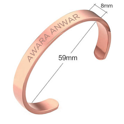 Custom Name Bracelets Kada Oval Cuff Bracelet for Men - Rose Gold Plated/Black Rhodium/Gold Plated - Name