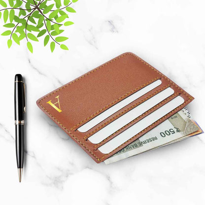 Custom PU Leather Business Card Holder for Men - Monogram Nutcase