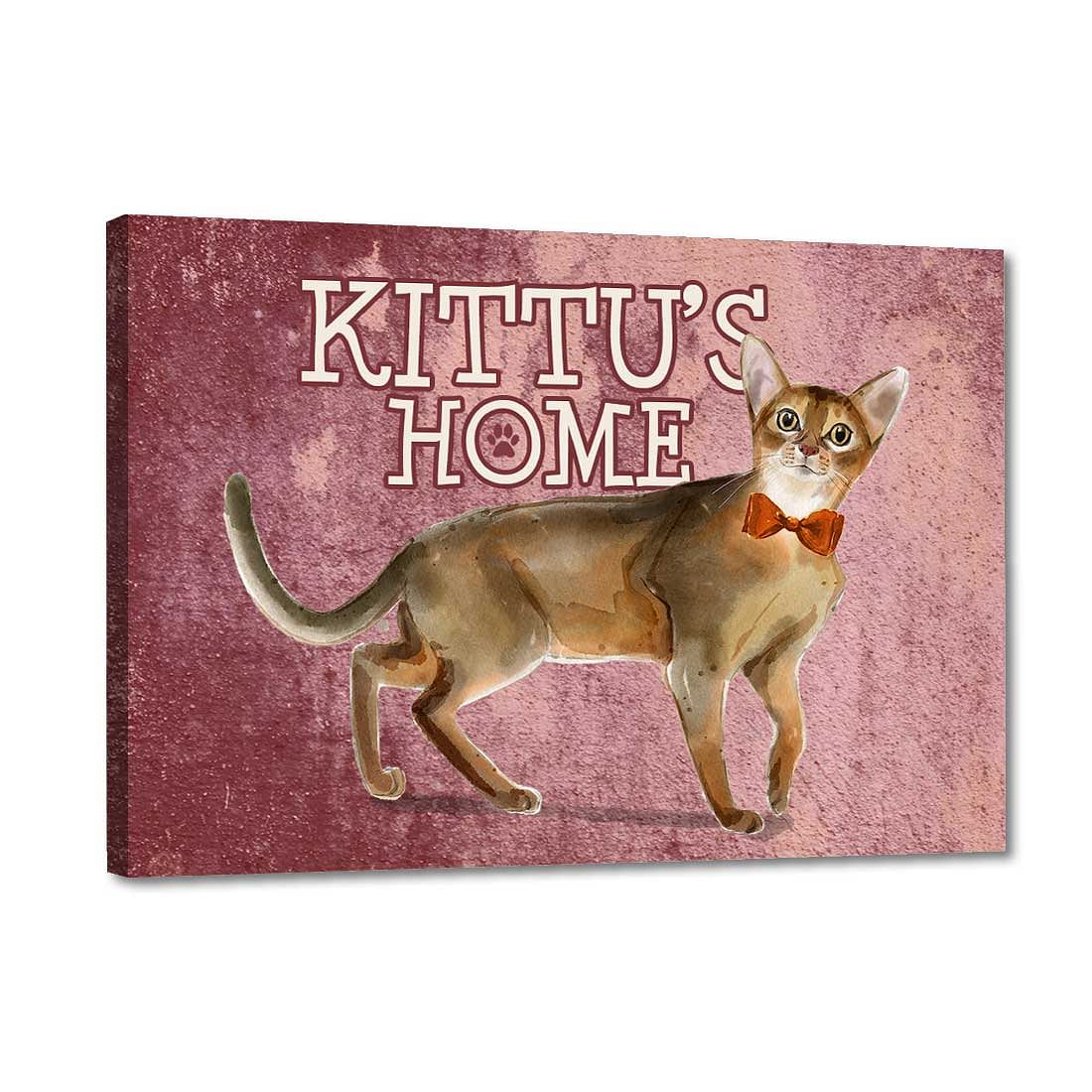 Customized Cat Name Plate House Sign -Cute Abyssinian Nutcase