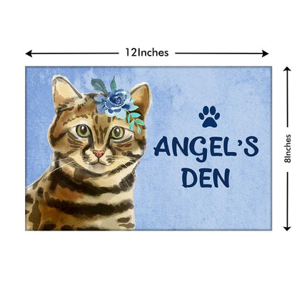 Personalized Cat Name Plate House Sign -Bengal Kitty Nutcase