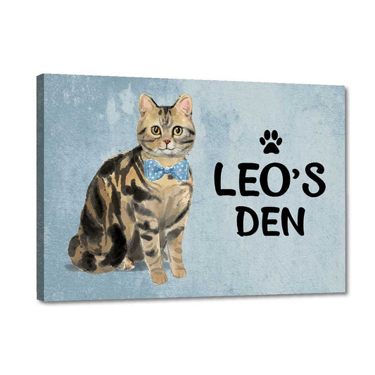 Personalized Cat Name Plate House Sign -American Shorthair Brown Tabby Nutcase