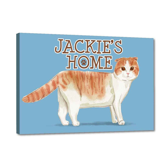 Personalized Cat Name Plate  For Home - Scottish_fold Nutcase