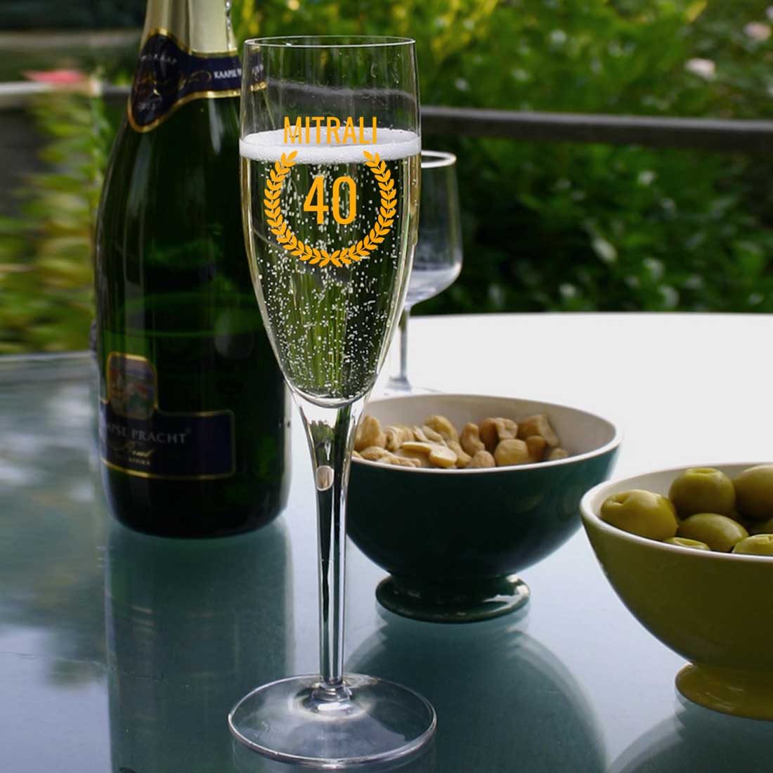 Custom Champagne Glass 40th Birthday Ideas For Women- Add Any Number
