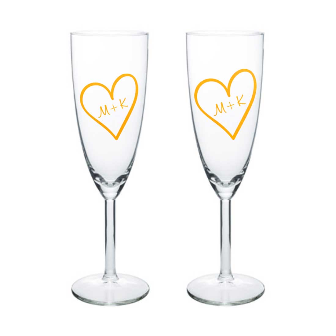 Personalised Champagne Glasses Flute Glass Set of 2  Anniversary Gift Idea  - Sweethearts