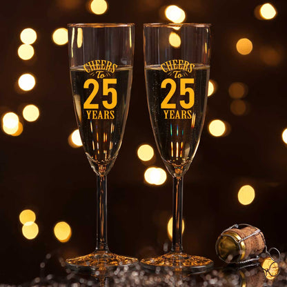 Personalized Champagne Glasses Anniversary Gifts For Parents - Add Any Number