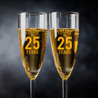 Personalized Champagne Glasses Anniversary Gifts For Parents - Add Any Number