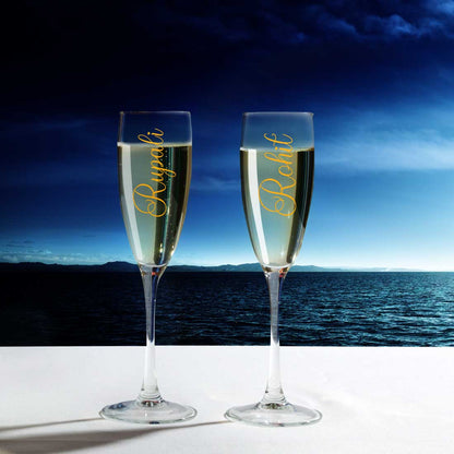 Customized Champagne Glasses With Name Anniversary Gift For Wife - Add Name