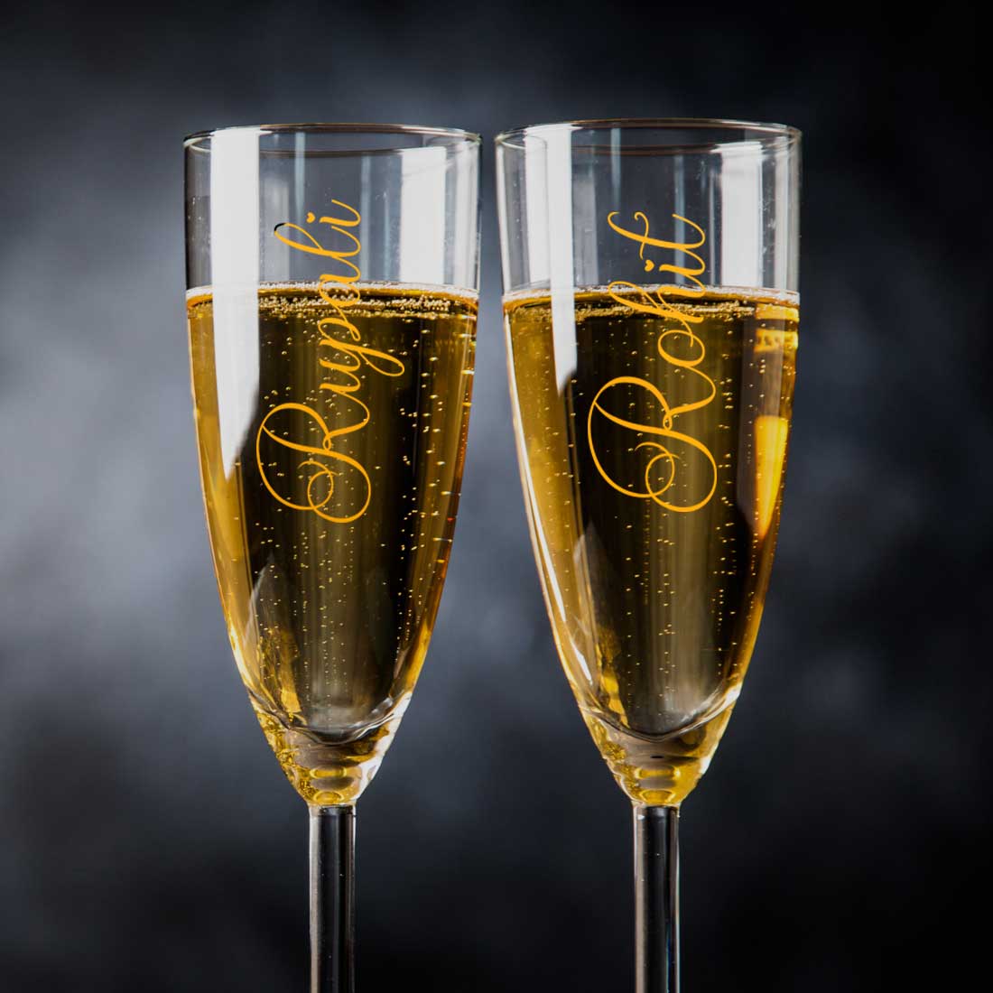 Customized Champagne Glasses With Name Anniversary Gift For Wife - Add Name