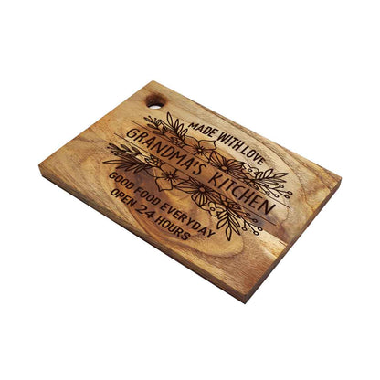 Custom Engraved Cutting Board Wooden Vegetable Chopping Stand Mother Day Gift - Grandma's kitchen