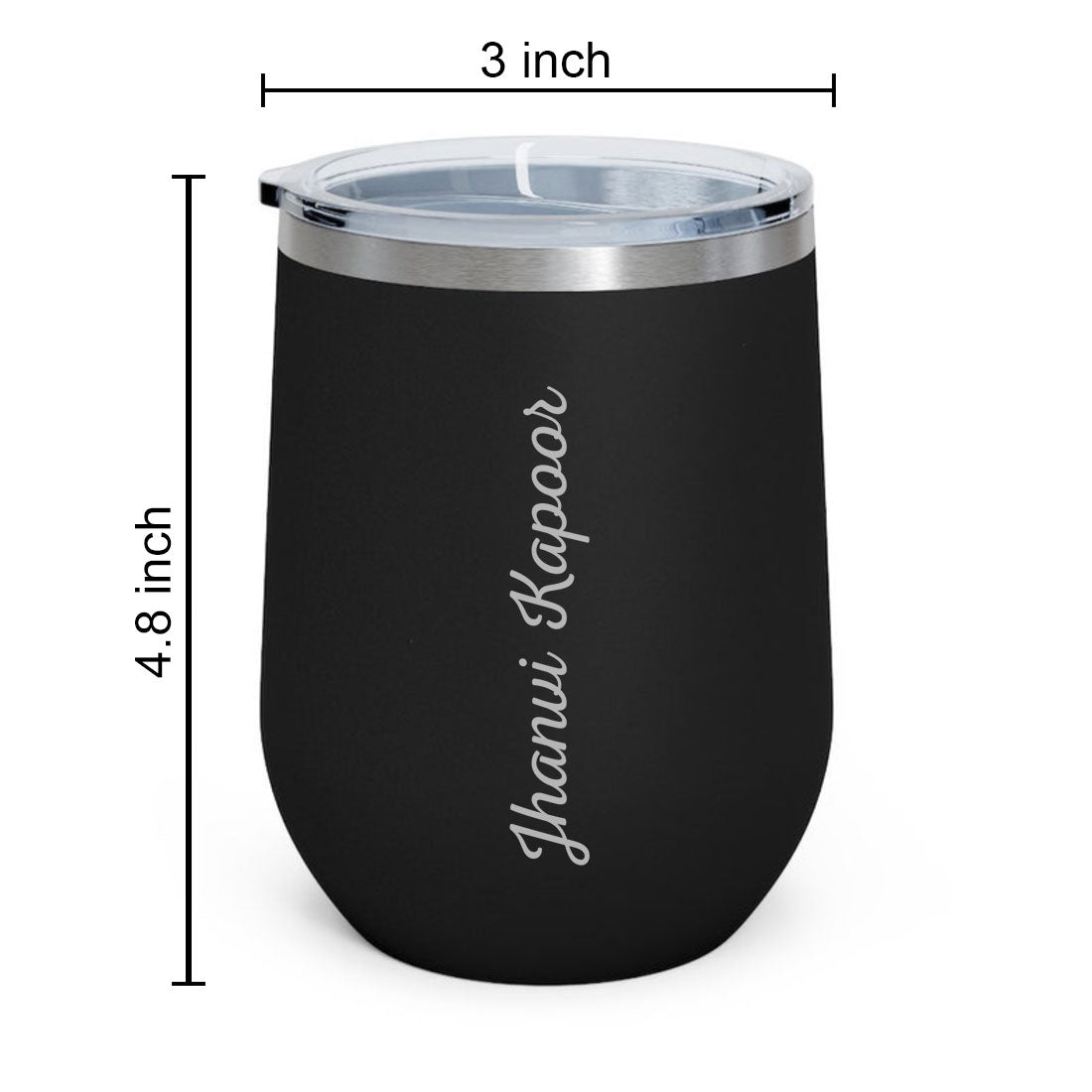 Personalised Travel Coffee Mug Insulated With Lid for Travelling Portable Cup (350 ML) - Full Name