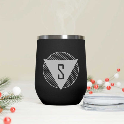 Personalized Coffee Tumbler Stainless Steel Insulated Coffee Mugs for Office Travel Cup - Monogram Triangle