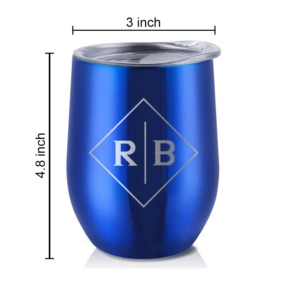 Engraved Personalized Coffee Tumbler Mug With Lid for Travel (350 ML) - Initials