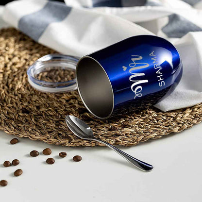 Customised Stainless Steel Coffee Tumbler With Lid for Travelling (350 ML)- MR