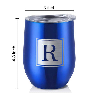 Personalised Small Coffee Tumbler for Travelling Engraved Stainless Steel Mug (350 ML) - Monogram