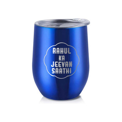 Customised Stainless Steel Insulated Coffee Mugs for Office Car Engraved Travel Cup - Jeevan Saathi