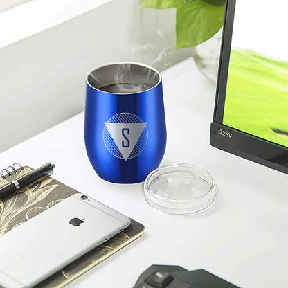 Personalized Coffee Tumbler Stainless Steel Insulated Coffee Mugs for Office Travel Cup - Monogram Triangle