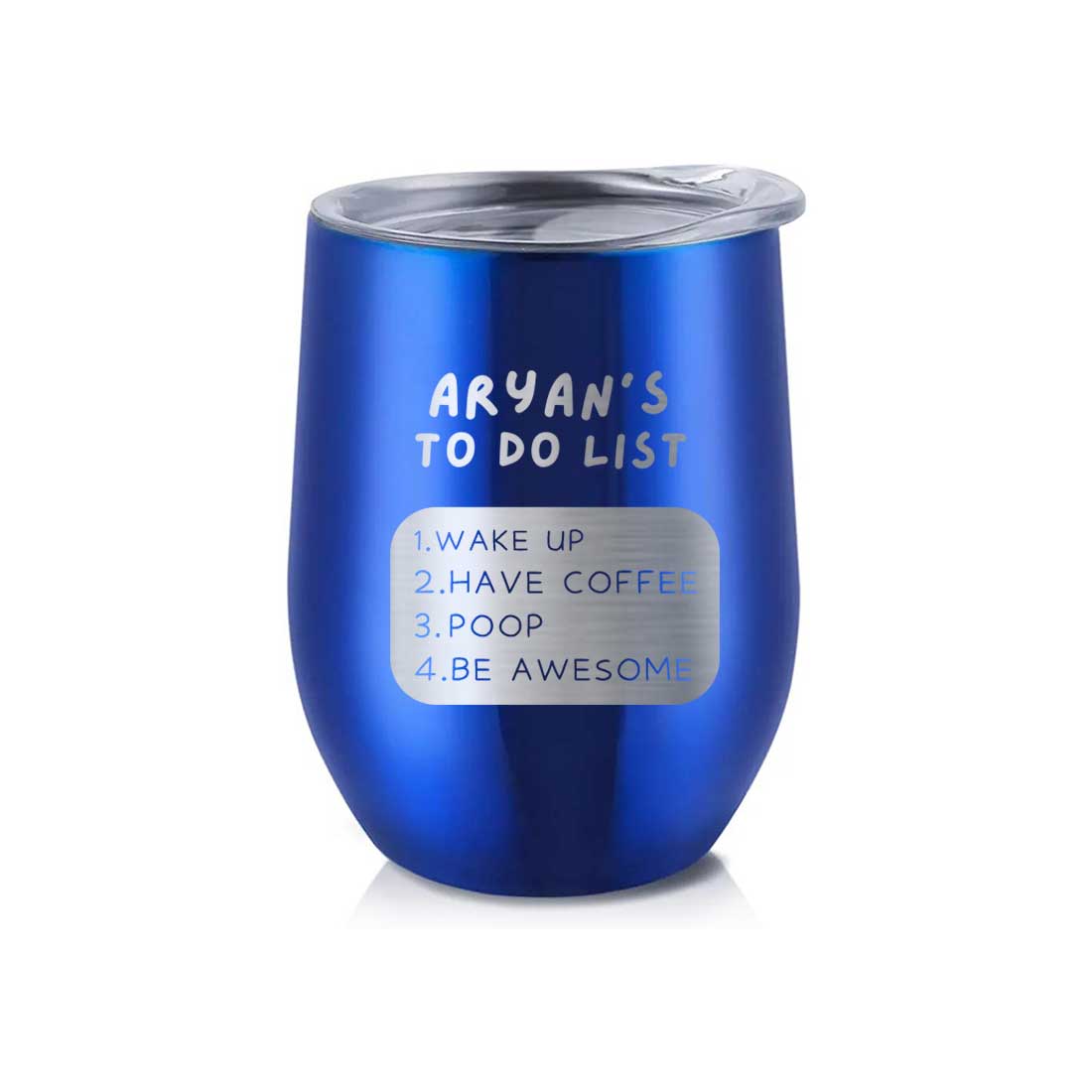 Engraved Personalized Stainless Steel Travel Coffee Cup With Lid for Office - To Do List