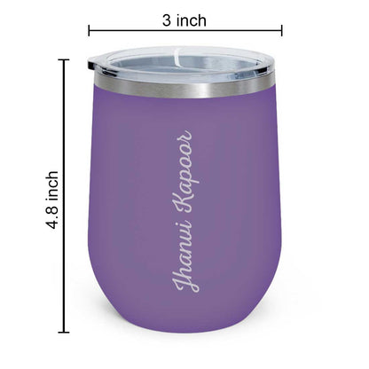 Personalised Travel Coffee Mug Insulated With Lid for Travelling Portable Cup (350 ML) - Full Name