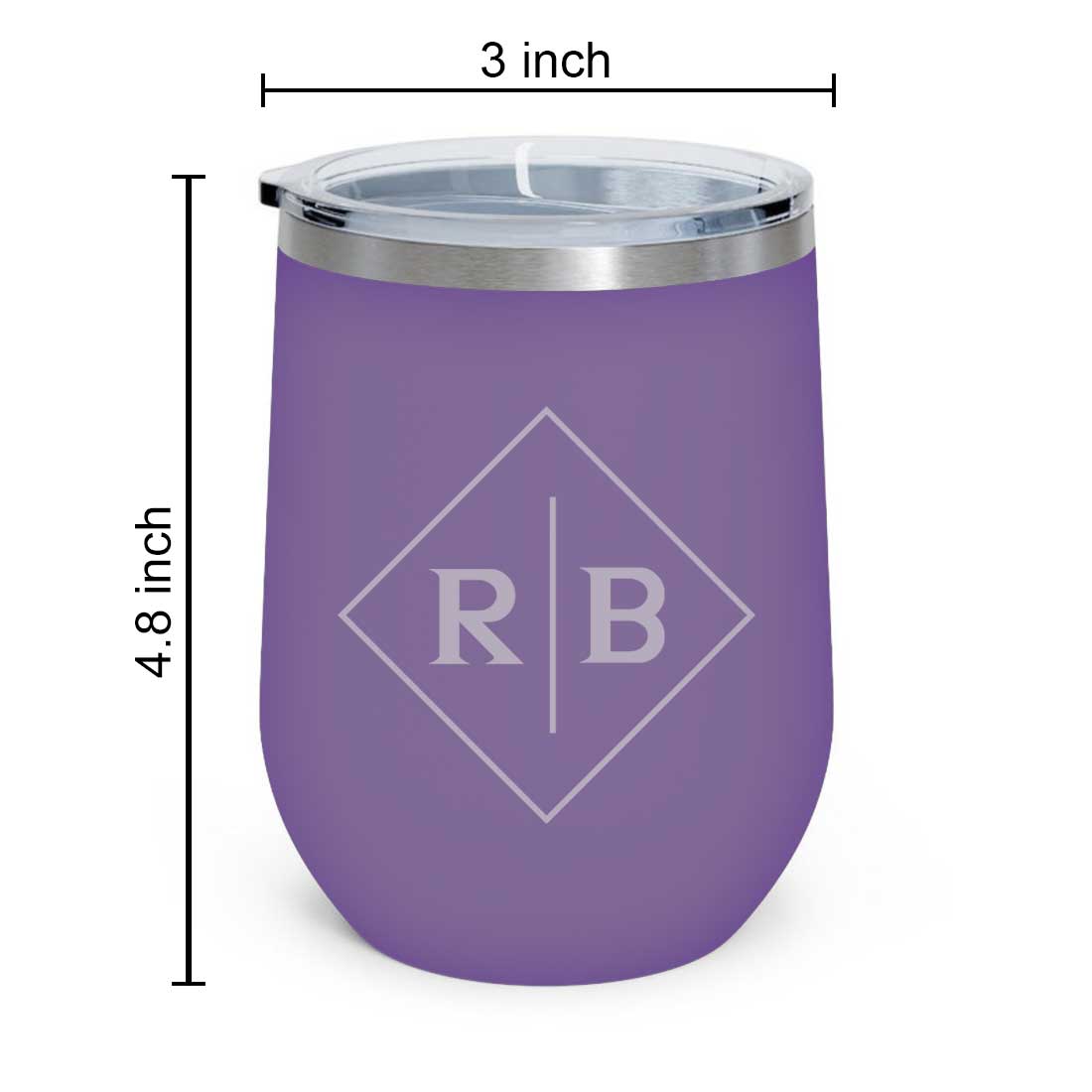 Engraved Personalized Coffee Tumbler Mug With Lid for Travel (350 ML) - Initials