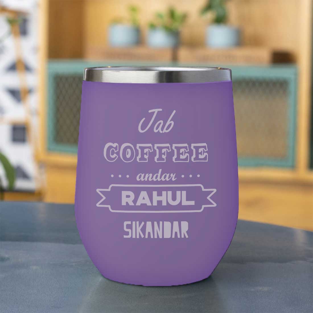 Personalized Travel Coffee Mug With Lid Name Engraved Stainless Steel Cup -Coffee