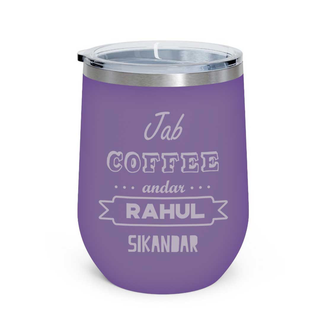 Personalized Travel Coffee Mug With Lid Name Engraved Stainless Steel Cup -Coffee