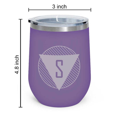 Personalized Coffee Tumbler Stainless Steel Insulated Coffee Mugs for Office Travel Cup - Monogram Triangle